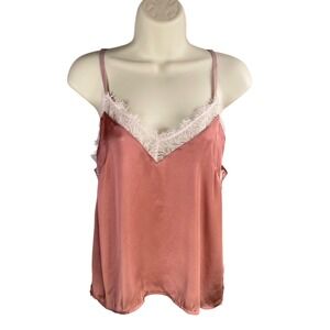 H&M Satin Lace Trim Cami Tank Top Small Y2k Coquette‎ Balletcore Babydoll